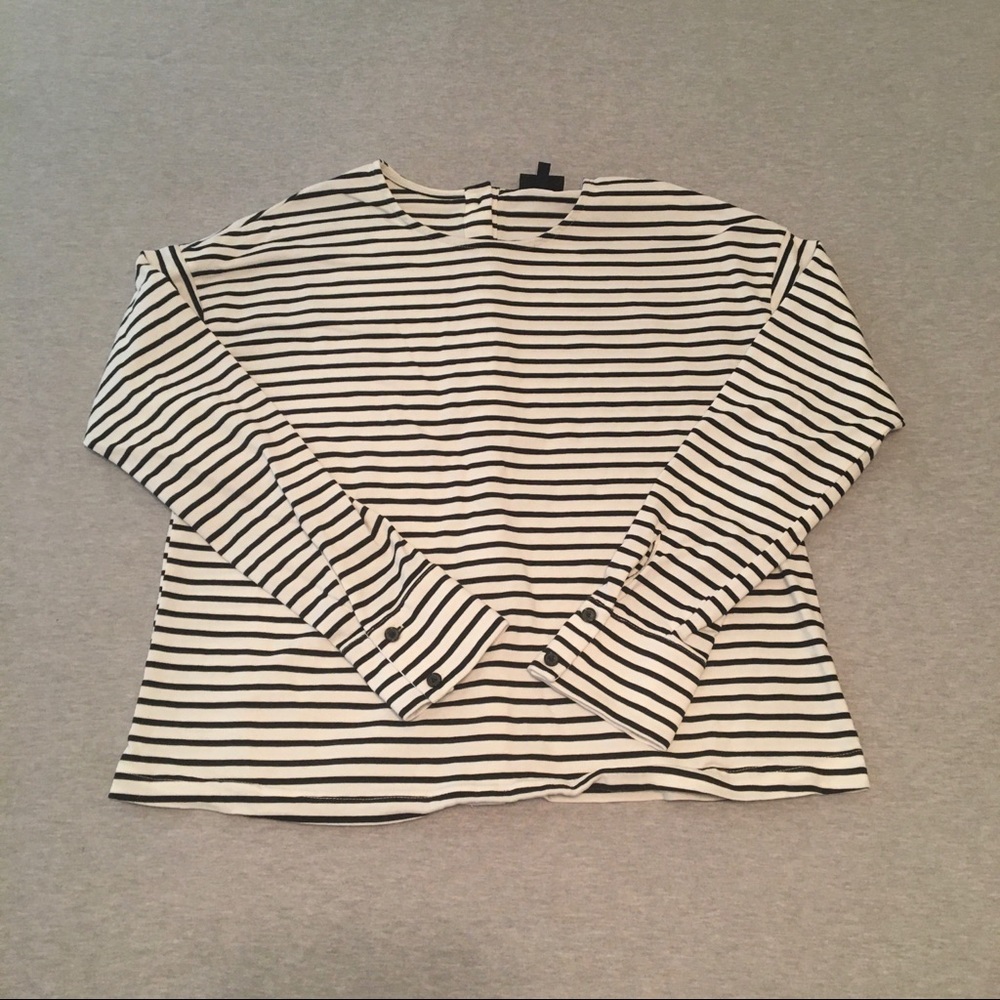 Black and White Striped Blouse